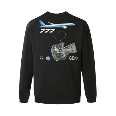 BOEING 777 Men's Oversized Fleece Crew Sweatshirt e-joyer